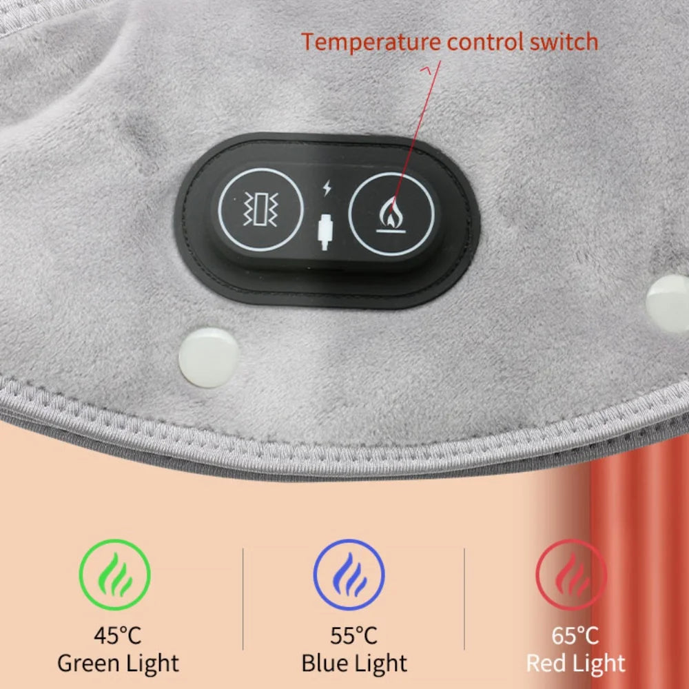 Electric Heating Shoulder Neck Pad Cervical Wrap Vibration Shawl Three Gear Thermal Compress Massager Warm Back Tool Relax Brace