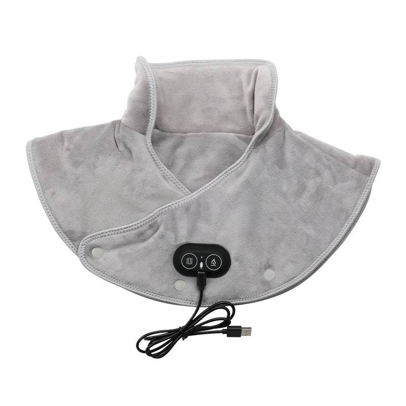 Electric Heating Shoulder Neck Pad Cervical Wrap Vibration Shawl Three Gear Thermal Compress Massager Warm Back Tool Relax Brace