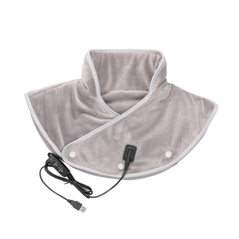 Electric Heating Shoulder Neck Pad Cervical Wrap Vibration Shawl Three Gear Thermal Compress Massager Warm Back Tool Relax Brace