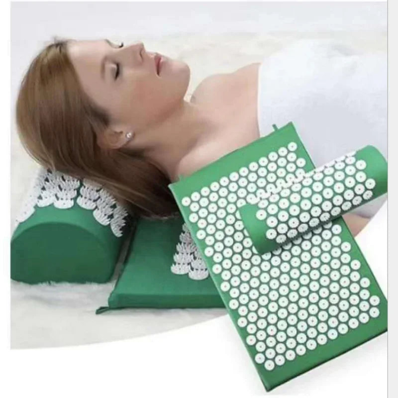 Acupuncture Massager Yoga Mat Cushion Massage Relieve Pain Stress Back Body Pain Spike Acupuncture Mat and Pillow Set with Bag